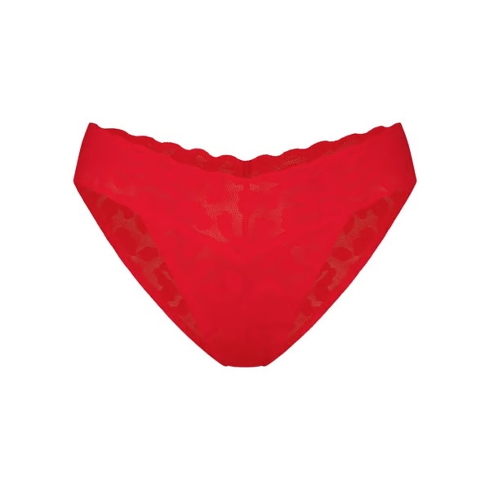 Skims mesh logo poppy bikini brief size small